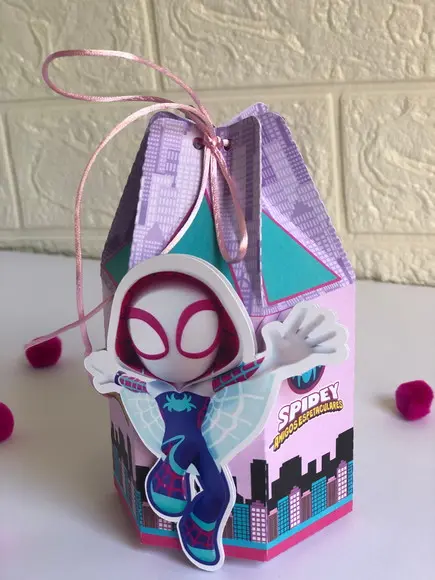 Personalizados Spidey Menina - Kit com 50 Unidades