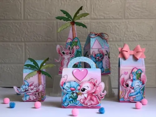Personalizados Stitch e Angel - Kit com 50 Unidades