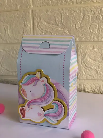 Personalizados Unicórnio Rosa - Kit com 25 Unidades
