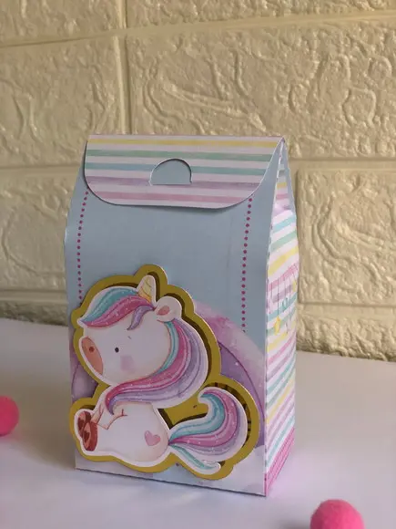 Personalizados Unicórnio Rosa - Kit com 50 Unidades