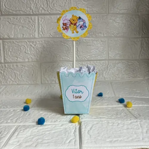 Centro de Mesa Cachepô URSINHO POOH - Personalizados Lembrancinhas