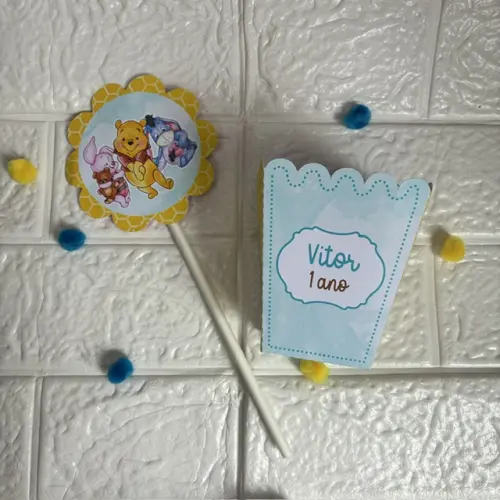 Centro de Mesa Cachepô URSINHO POOH - Personalizados Lembrancinh