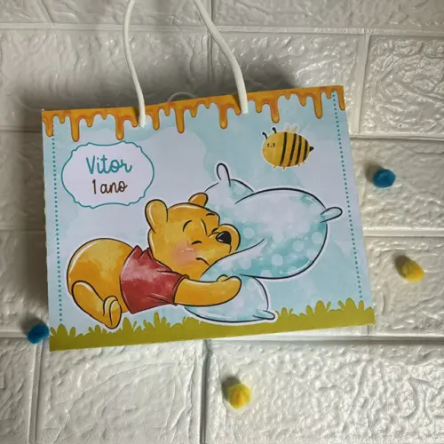 Sacolinha Personalizada Ursinho Pooh
