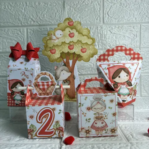 Personalizados Chapeuzinho Vermelho Aquarelado - Kit com 20 unidades