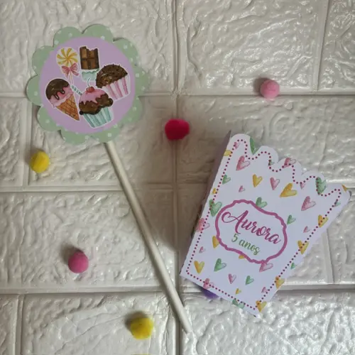 Centro de Mesa Cachepô Confeitaria - Personalizados Lembrancinha