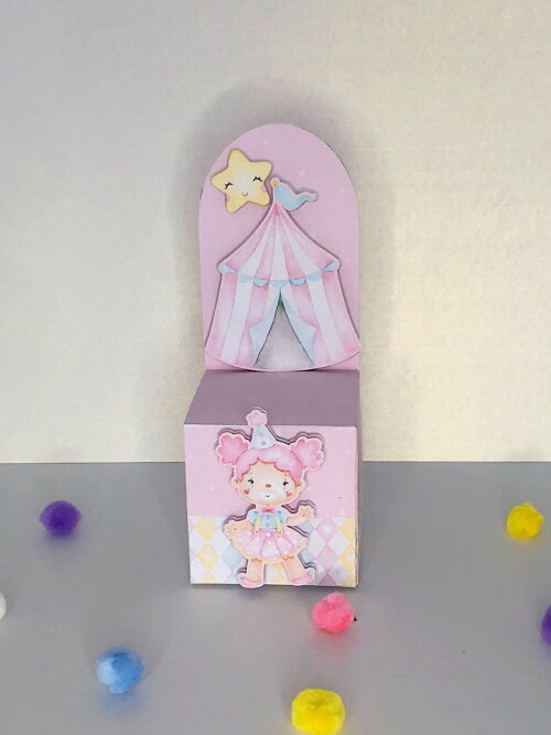 Personalizados Circo Rosa Aquarelado - Kit com 10 Unidades