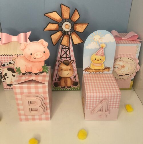 Personalizados Fazendinha Rosa - Kit com 10 Unidades