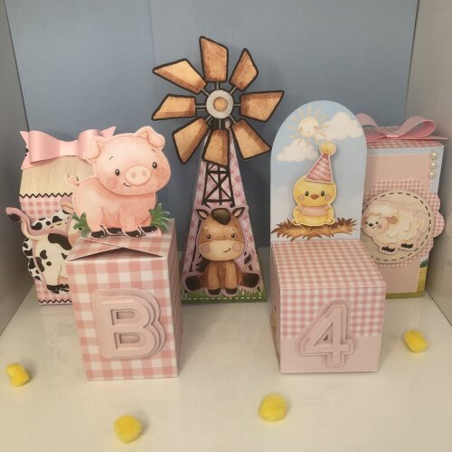 Personalizados Fazendinha Rosa - Kit com 10 Unidades