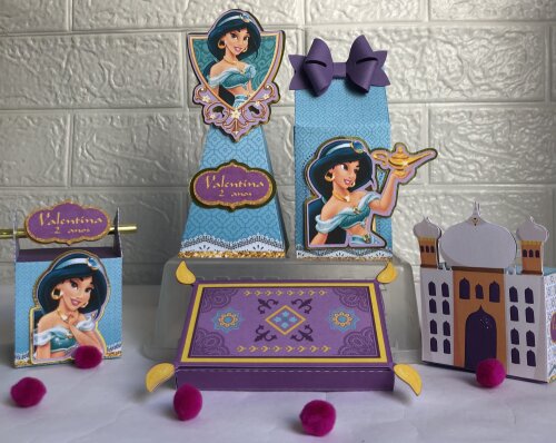 Personalizados Princesa Jasmine - Kit com 10 Unidades