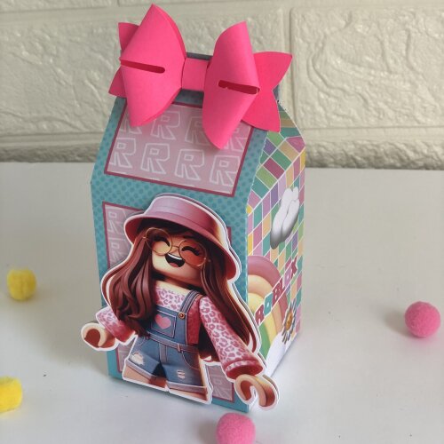 Personalizados Roblox Rosa - Kit com 10 Unidades
