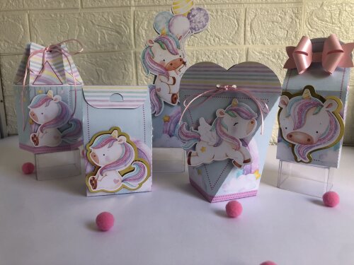 Personalizados Unicórnio Rosa - Kit com 10 Unidades