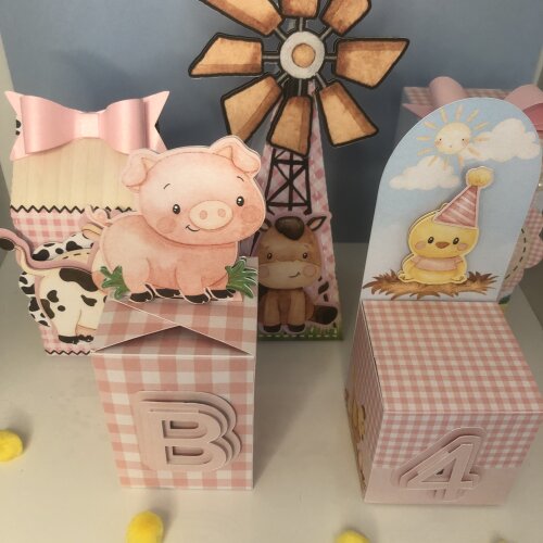 Personalizados Fazendinha Rosa - Kit com 30 unidades