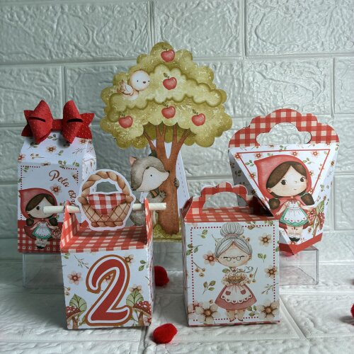Personalizados Chapeuzinho Vermelho Aquarelado - Kit com 20 unida