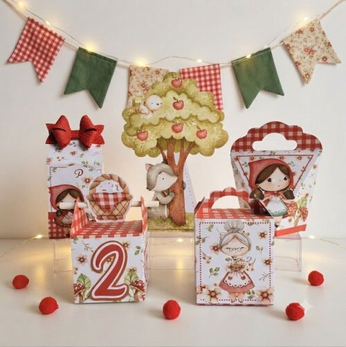 Personalizados Chapeuzinho Vermelho Aquarelado - Kit com 10 unidades