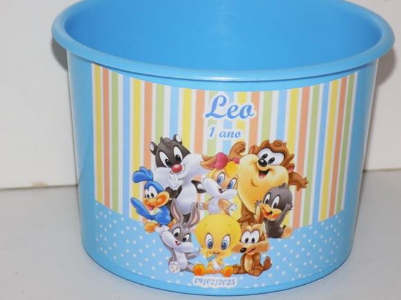 Kit 40 Balde de Pipoca Personalizado Looney Tunes