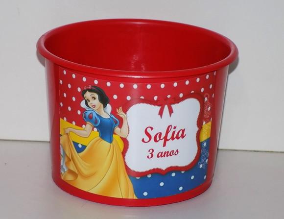 20 Balde Personalizado Branca de Neve