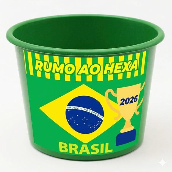 30 Balde de Pipoca Brasil Copa do Mundo