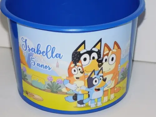 30 Baldes de Pipoca Personalizados Bluey