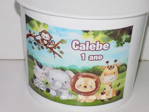 10 Balde de Pipoca Safari Aquarelado