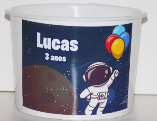 Kit 50 Balde de Pipoca Astronauta