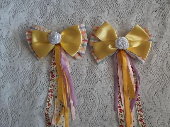 Par de Laço Festa Junina Enfeite para Cabelo