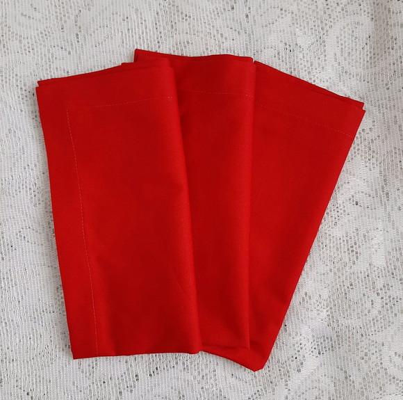 Guardanapo de Natal em Tecido Vermelho Liso Tricoline