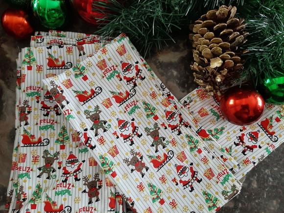 Guardanapos de Natal em Linda Tricoline Estampada