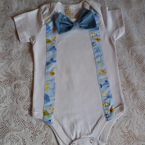 Body infantil personalizado com tema fundo do Mar
