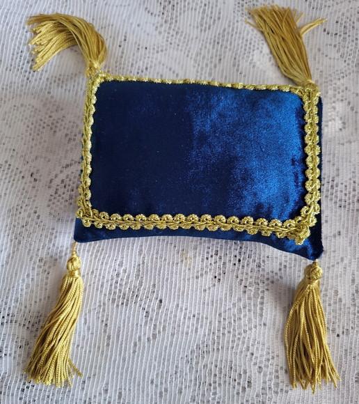 Almofada para Decoração em Veludo Azul