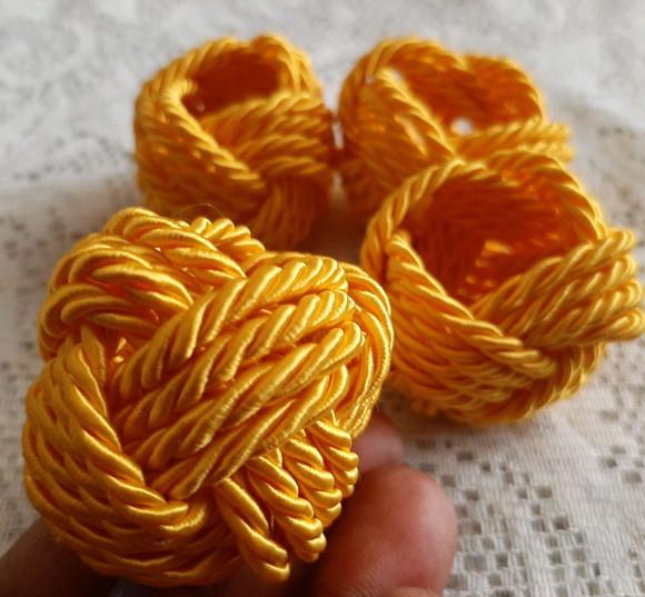 Porta Guardanapo Entrelaçado Amarelo Kit 6 Unidades
