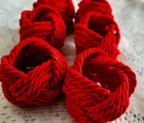 Kit com 6 Porta Guardanapos Entrelaçado Vermelho