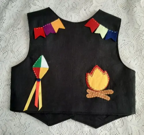 Colete Infantil para Festa Junina 1 Ano Preto