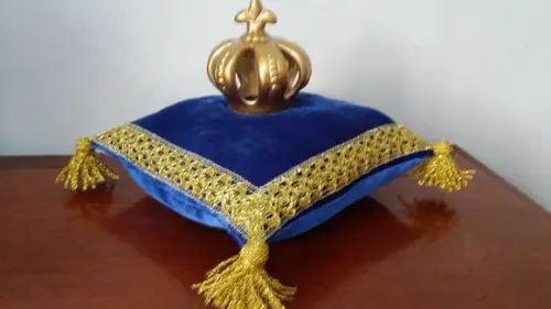 Almofada Realeza em Veludo Azul Kit com 2 Unidades