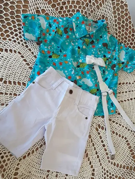 Conjunto Completo Fundo do Mar Tamanho 1 Ano
