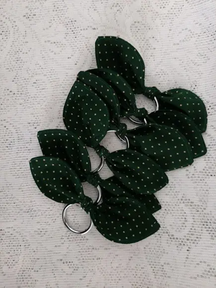Kit 6 Porta Guardanapos Lacinho Verde e Dourado
