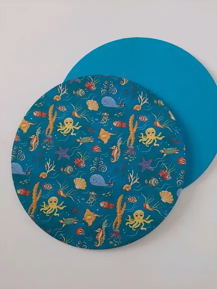 Capinha de Sousplat Dupla Face Fundo do Mar Kit 6 Peças