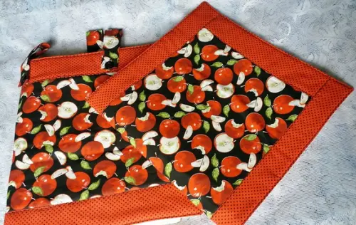 Conjunto para Fogão 6 Bocas com Estampa de Maçãs