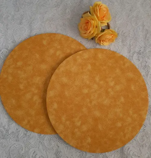 Conjunto 6 Capinhas de Sousplat em Tricoline Amarela