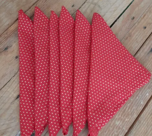 Guardanapos de Natal Vermelho com Bolinhas Douradas 4 Peças
