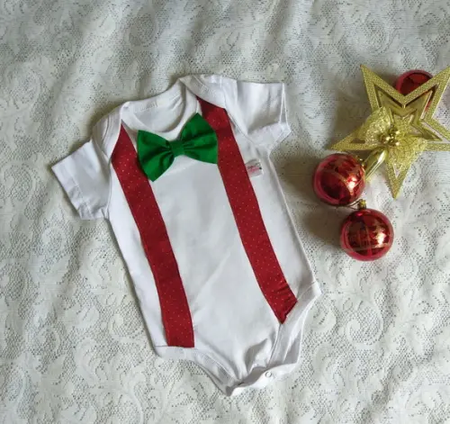 Body Infantil de Natal Personalizado em Vermelho