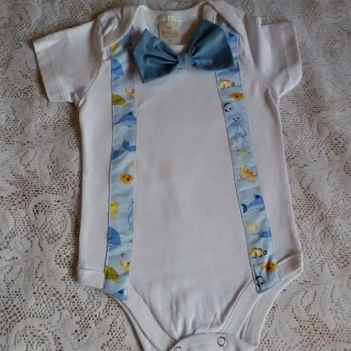 Body infantil personalizado com tema fundo do Mar