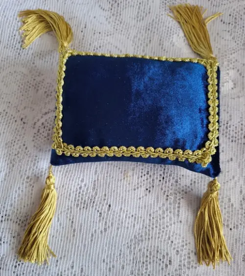 Almofada para Decoração em Veludo Azul