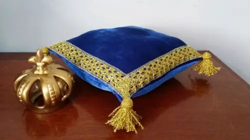 Almofada para Decoração em Veludo Azul Tamanho Grande