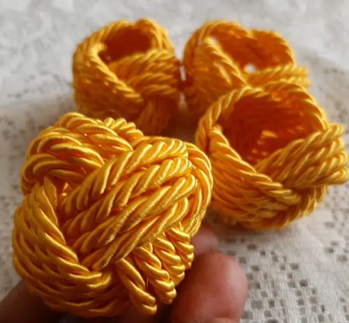 Porta Guardanapo Entrelaçado Amarelo Kit 6 Unidades