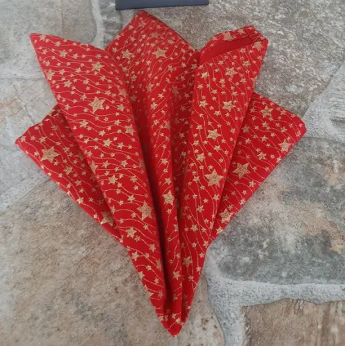 Guardanapos de Natal Vermelho e Dourado Estrelas
