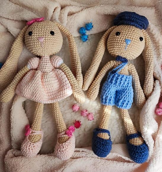 Casal Coelhos Amigurumi