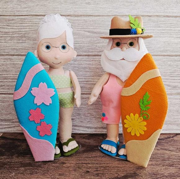 Casal Papai Noel e Mamãe Noel - Natal Tropical.