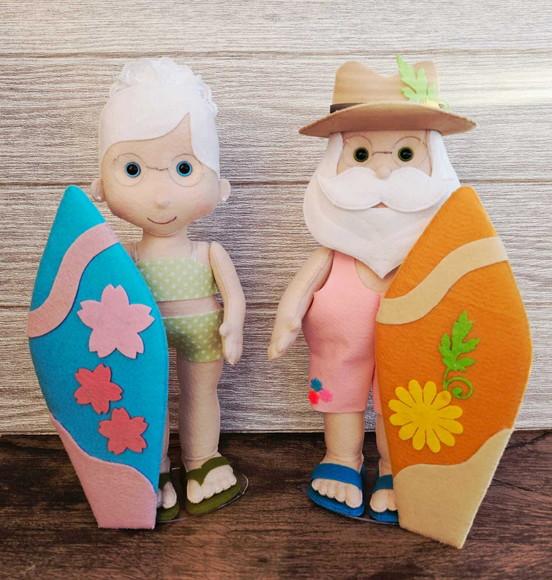 Casal Papai Noel e Mamãe Noel - Natal Tropical.