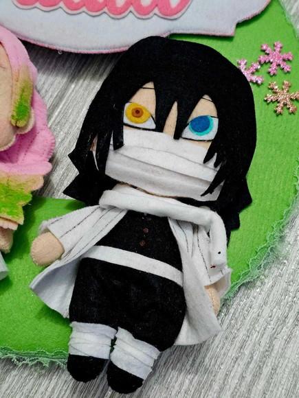 Guirlanda Natal Demon Slayer - Mitsuri e Obanai em Feltro