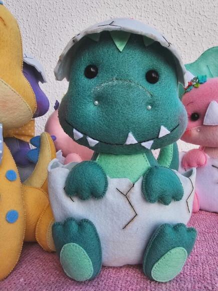 Kit 5 Dinossauros em Feltro - Decoração Festa e Quarto Baby